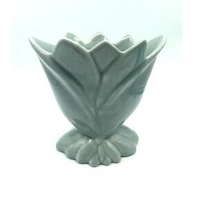 Haeger Pottery‎ light Gray Fan Tulip Vase1948 Vintage rare